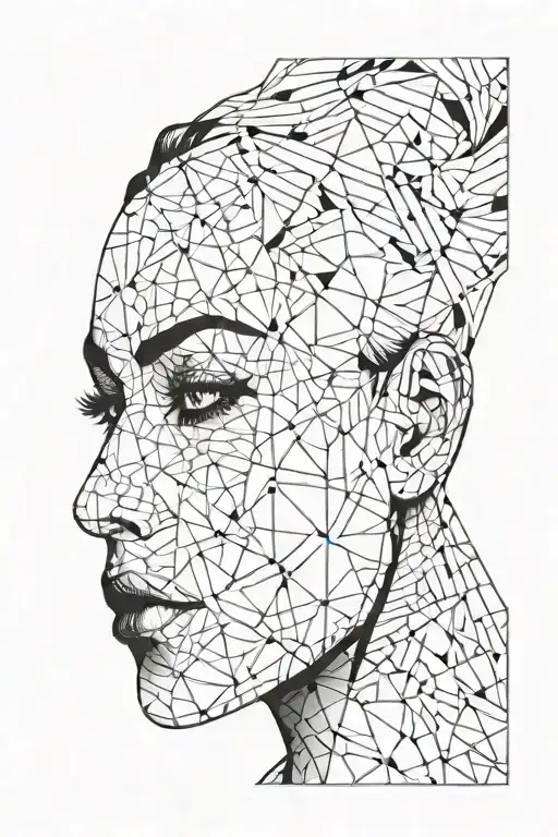Woman Face Puzzle Cyber Punk Rock Inspired Design Featuring Eye