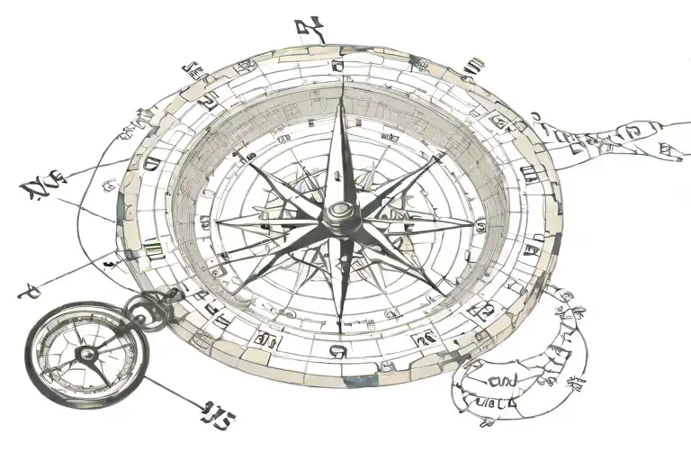 Compass With Coordinates Wrapped