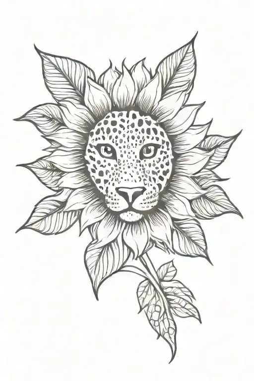 Leopard Print And Sunflower