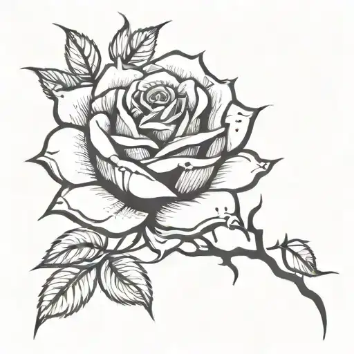 Black Rose With Thorns And Diamonds Blooming Representing Overcoming Hard Times On Side Of Hand