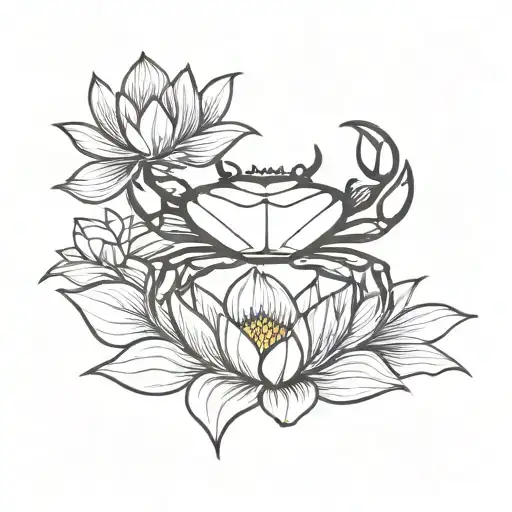 Crab An Lotus Flower