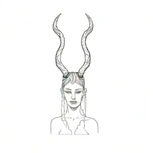 A Woman With Horns On Her Head