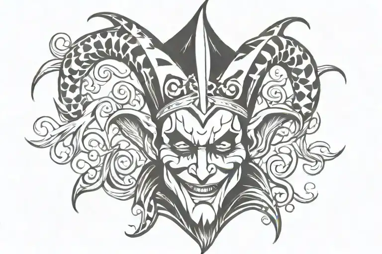 Make A 1900S Creepy Jester Tattoo All Black Ink
