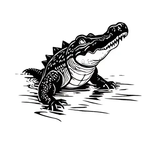 Gator In Swamp