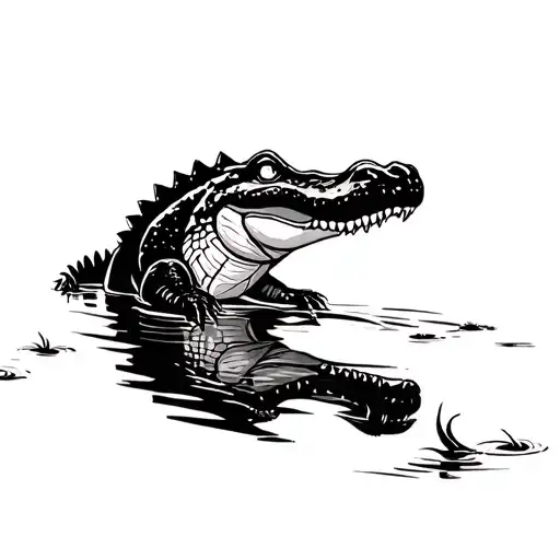 Gator In Swamp