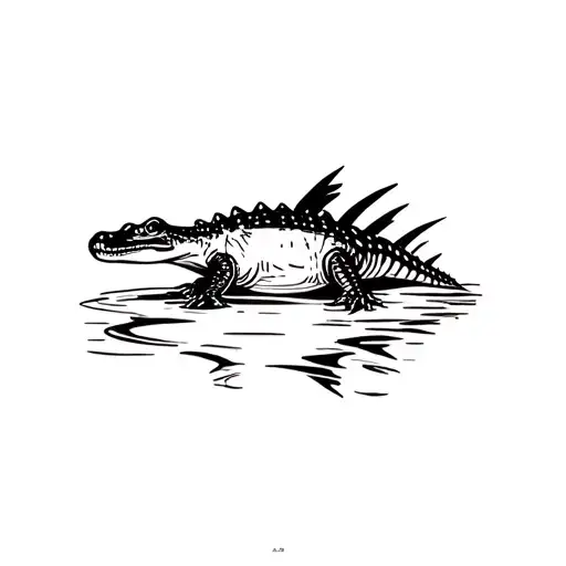 Gator In Swamp