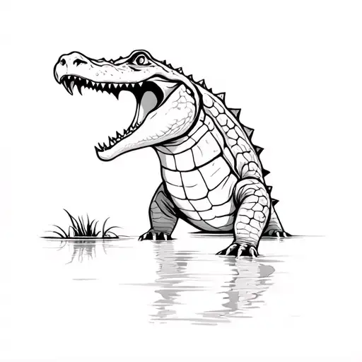 Gator In Swamp