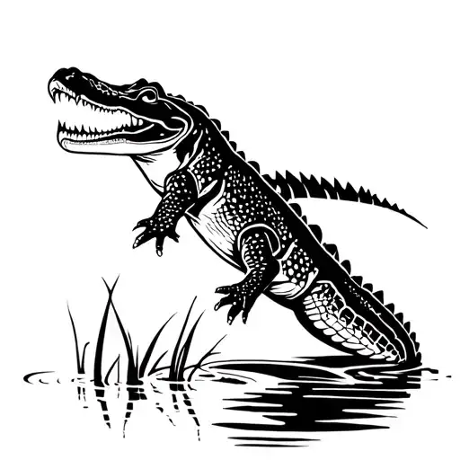 Gator In Swamp