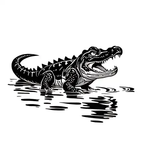 Gator In Swamp