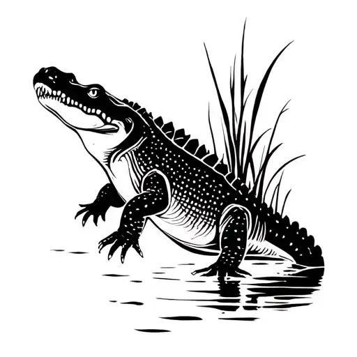 Gator In Swamp