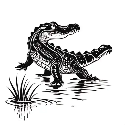 Gator In Swamp