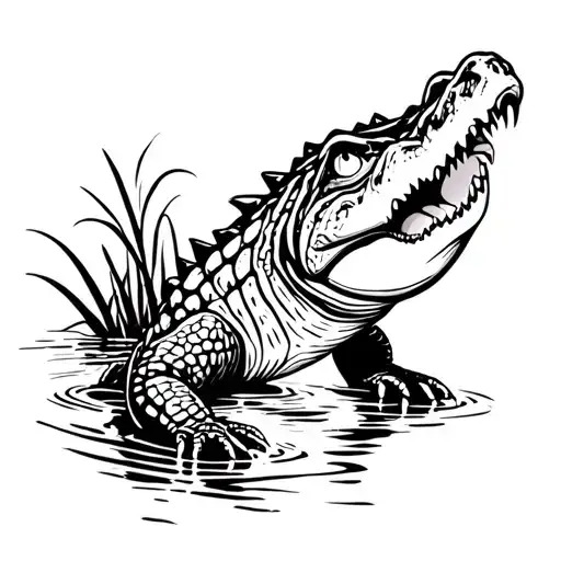 Gator In Swamp