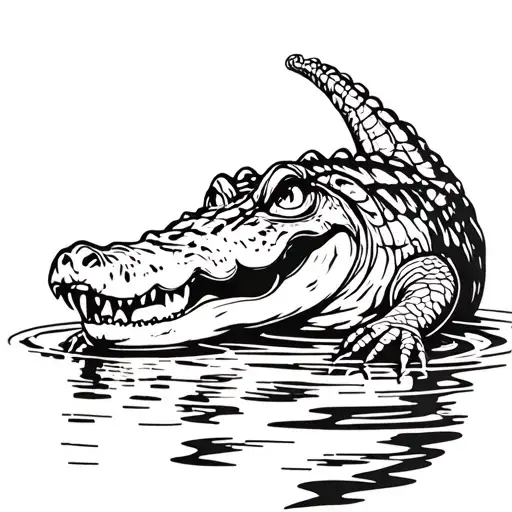 Gator In Swamp