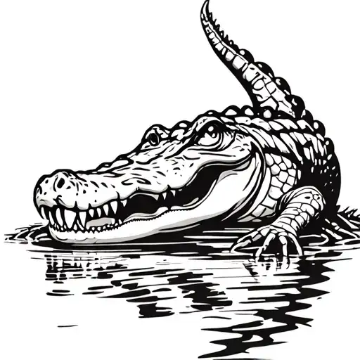Gator In Swamp