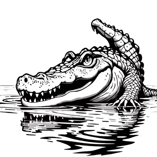 Gator In Swamp