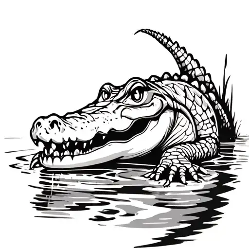 Gator In Swamp