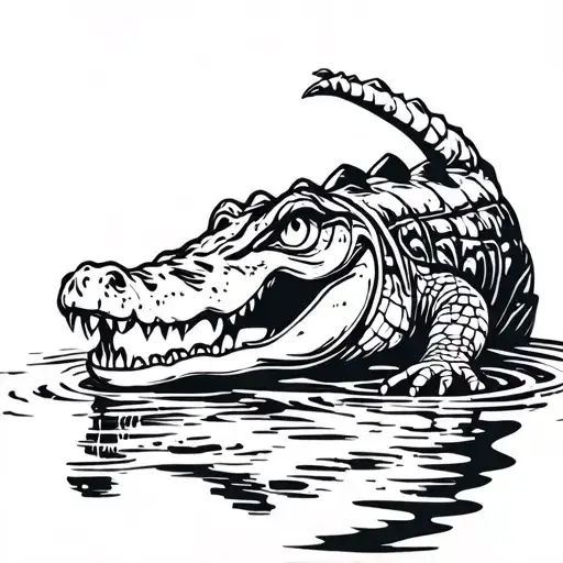 Gator In Swamp