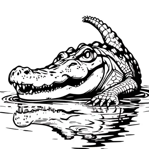 Gator In Swamp
