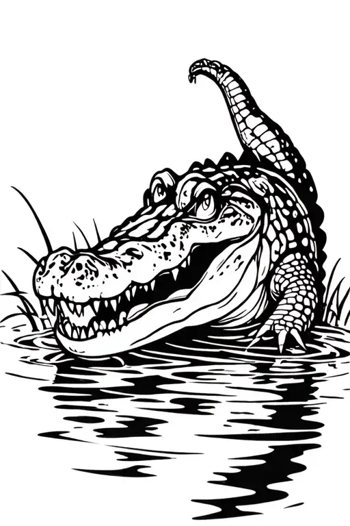 Gator In Swamp
