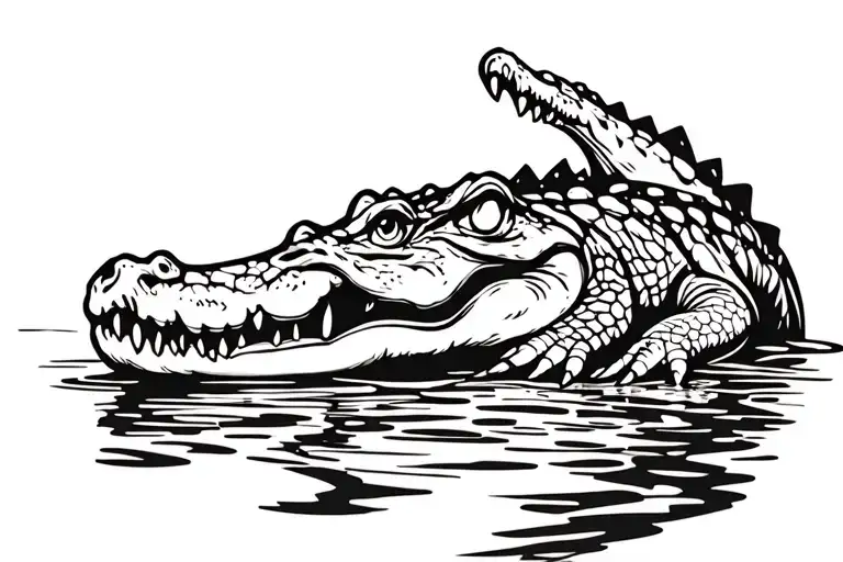 Gator In Swamp