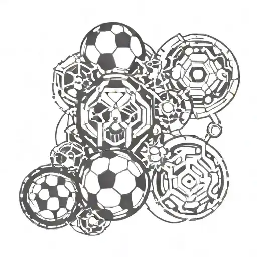 Soccer Ball And Mechanical Engineering Symbols