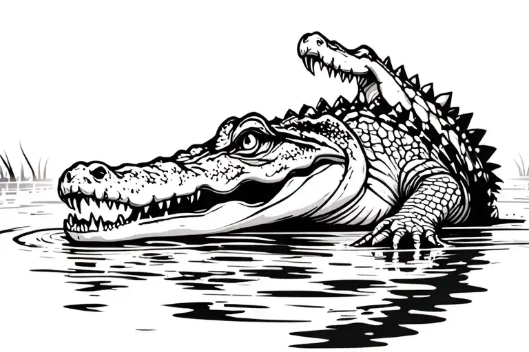 Fierce Gator In Swamp