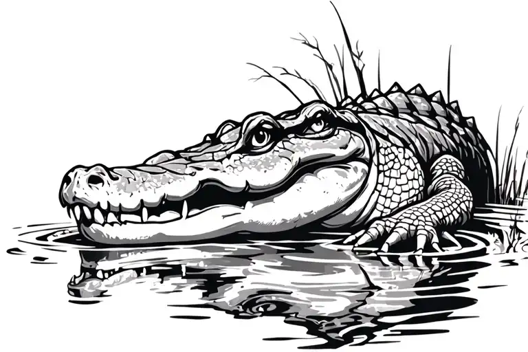 Fierce Gator In Swamp