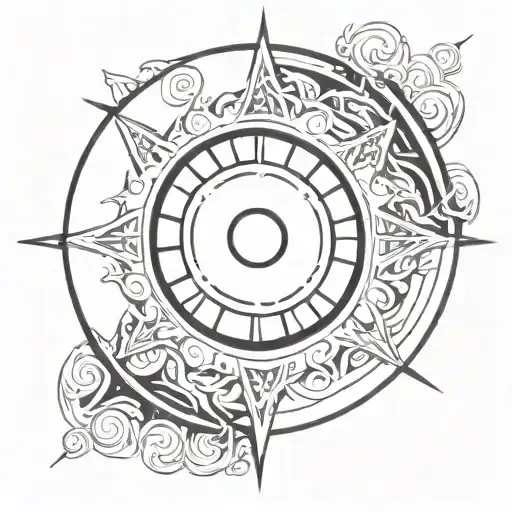 Black Sun With Ouroboros At The Center