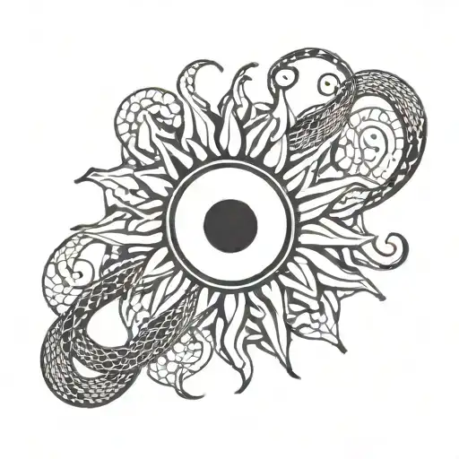 Black Sun With Snake At The Center