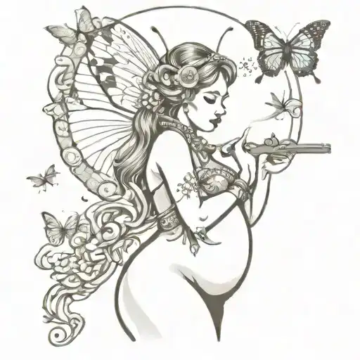 Butterfly Moon Pregnant Queen Smoking Weed Confused With Guns And Love