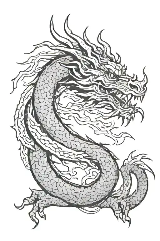 Intricate Ink Oriental Dragon Wrapped