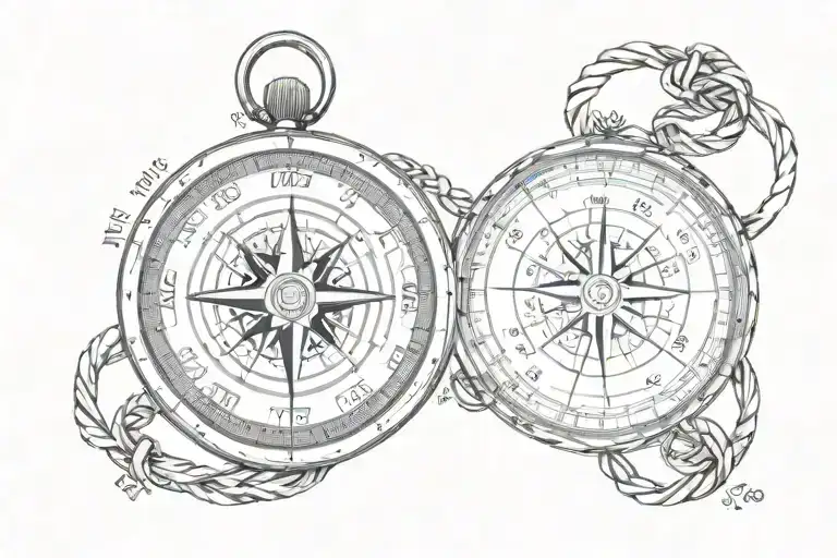Compass With Coordinates Wrapped
