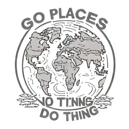 Go Places And Do Things Text Around Earth