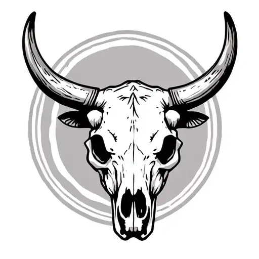 Cow Skull With Horns In A Western Background