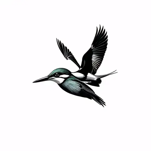 Two Kingfisher Birds Flying