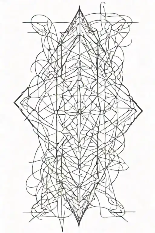 Sketch Tattoo On The Back Abstraction Black Symmetrical