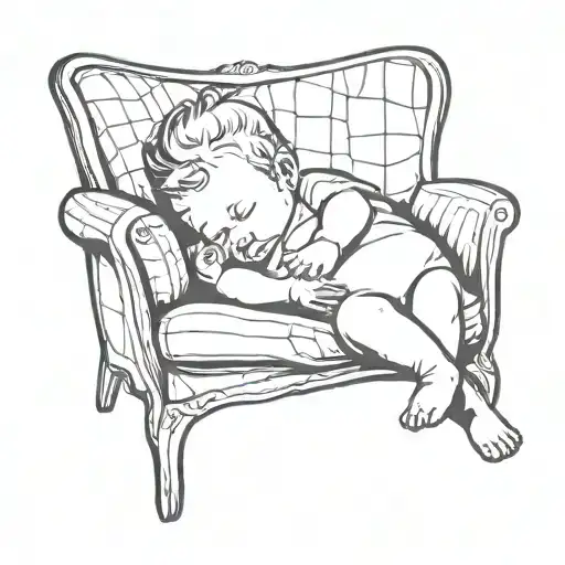 A Baby Sleeping On A Couch