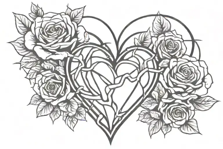 Heart Beat And Roses Intertwined