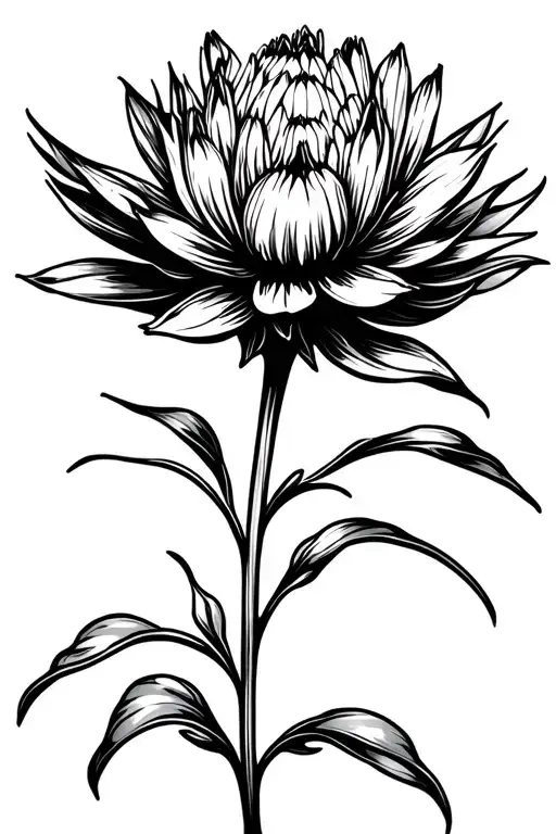 Protea Flower With Stem