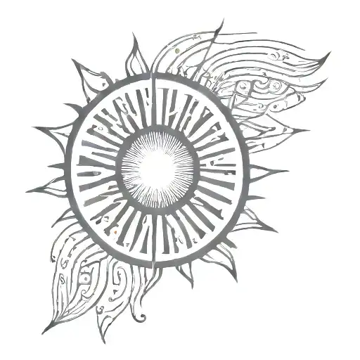 Tattoo Of A Beautiful Minimalistic Sun With Neat Lines