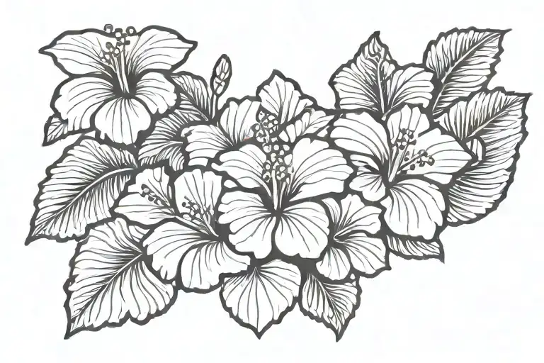 7 Hibiscus Flower Surrounded