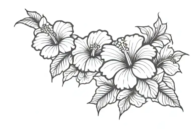 7 Hibiscus Flower Surrounded Arm Sleeve