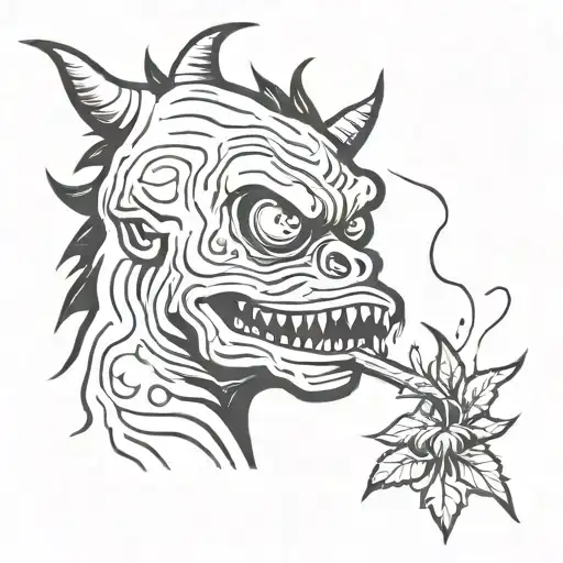 Wierd Monster Smoking Weed