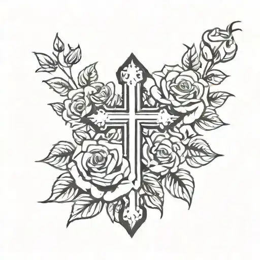 Cross And Roses