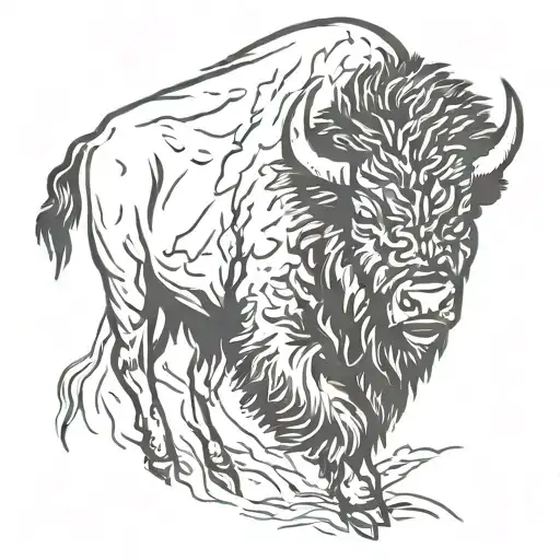 Bison In A Storm