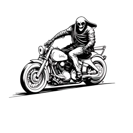 Grim Reaper Riding A Motorcycle