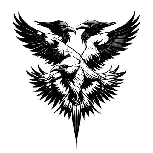 Odins Ravens Huginn And Muninn