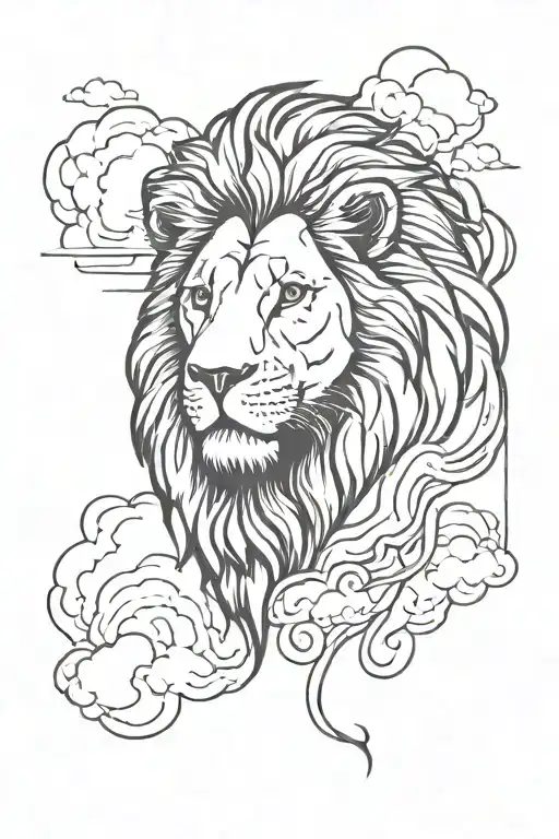 Lion And Clouds Floating