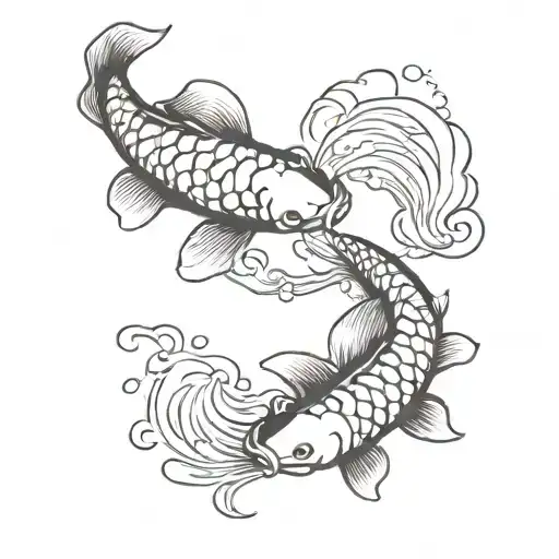2 Koi Carps Swimming