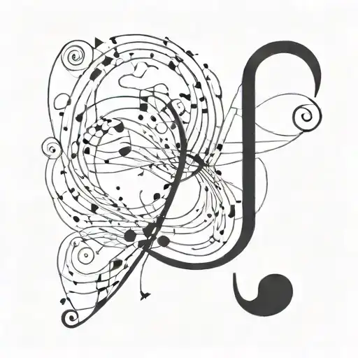 The Letter J Combined With Music Note Transforming
